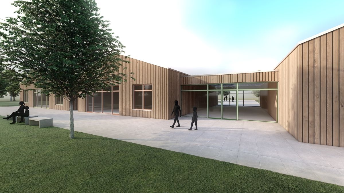 Architekturvisualisierung eines Kindergartens in Niedersachsen