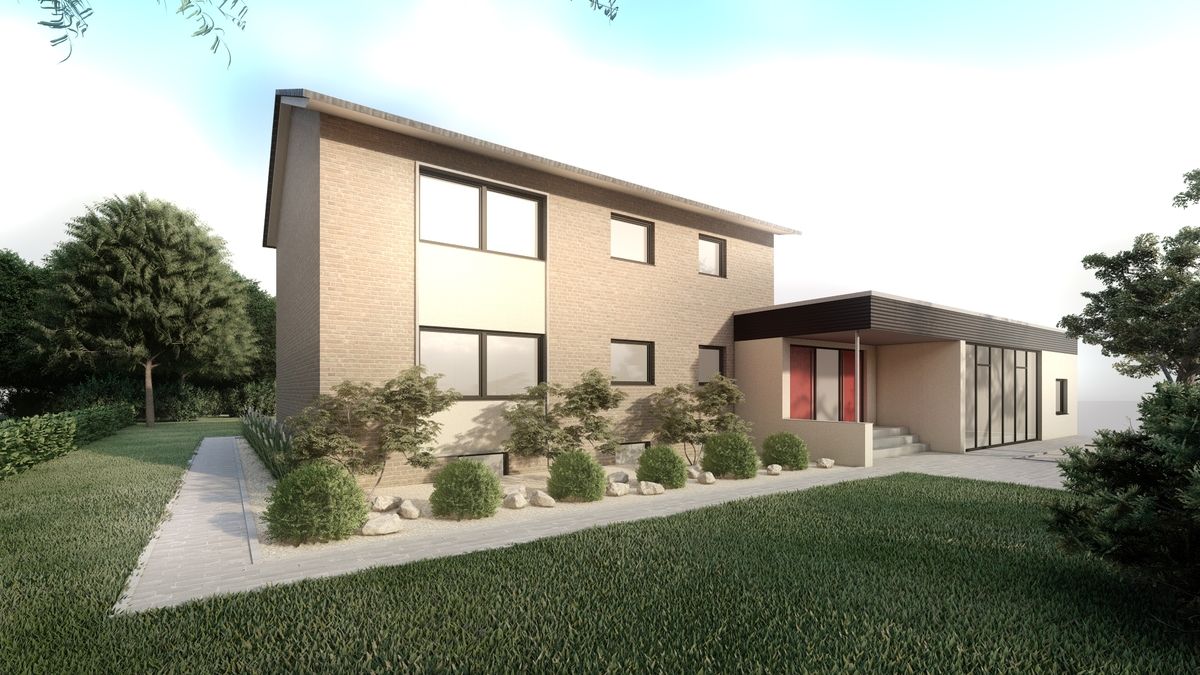 Architekturvisualisierung eines Zweifamilienhauses in Lipperbruch