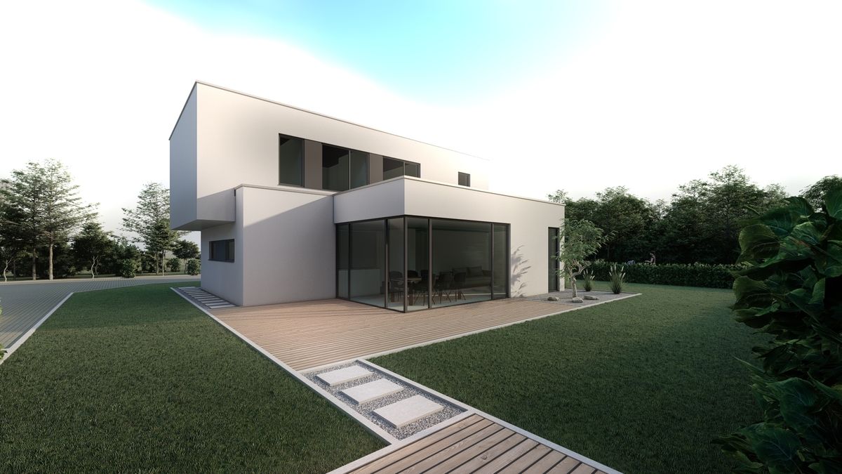 Architekturvisualisierung eines Einfamilienhauses in Bielefeld