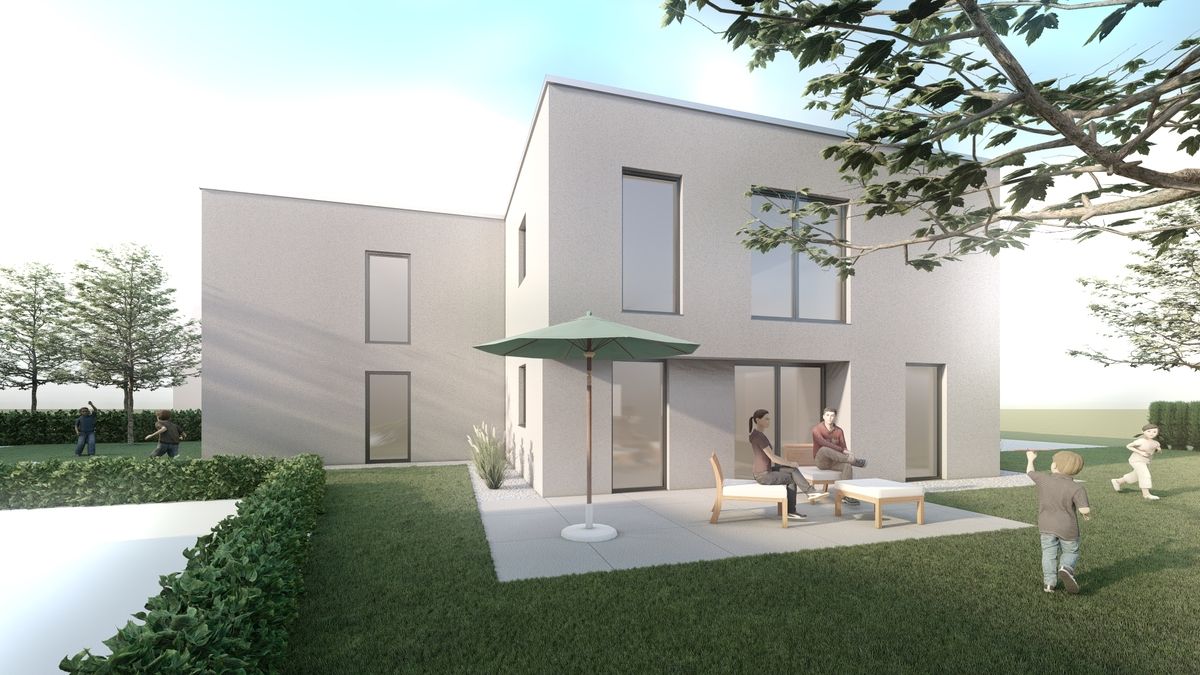 Architekturvisualisierung eines Zweifamilienhauses in Steinhagen